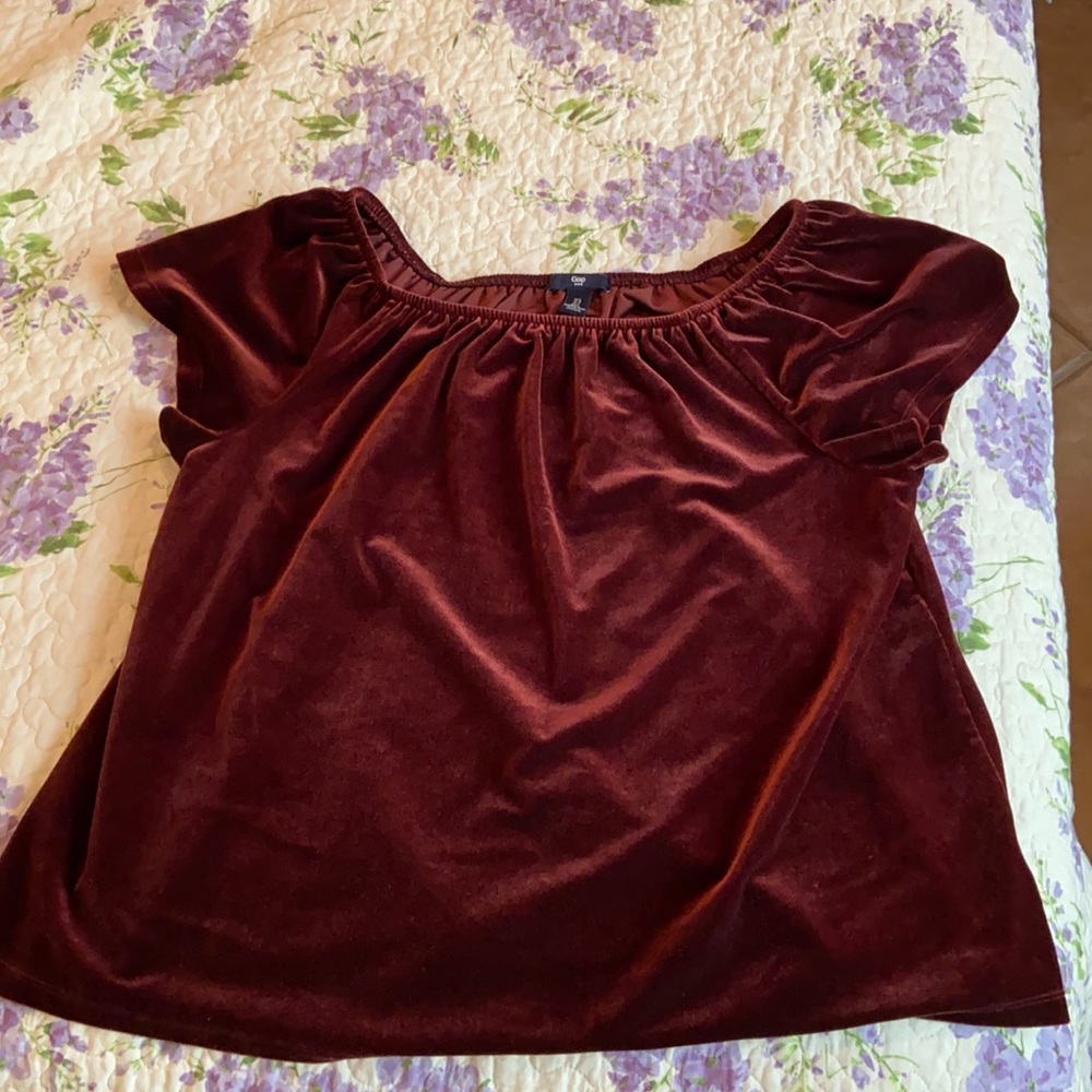 Velvet maroon Gap blouse